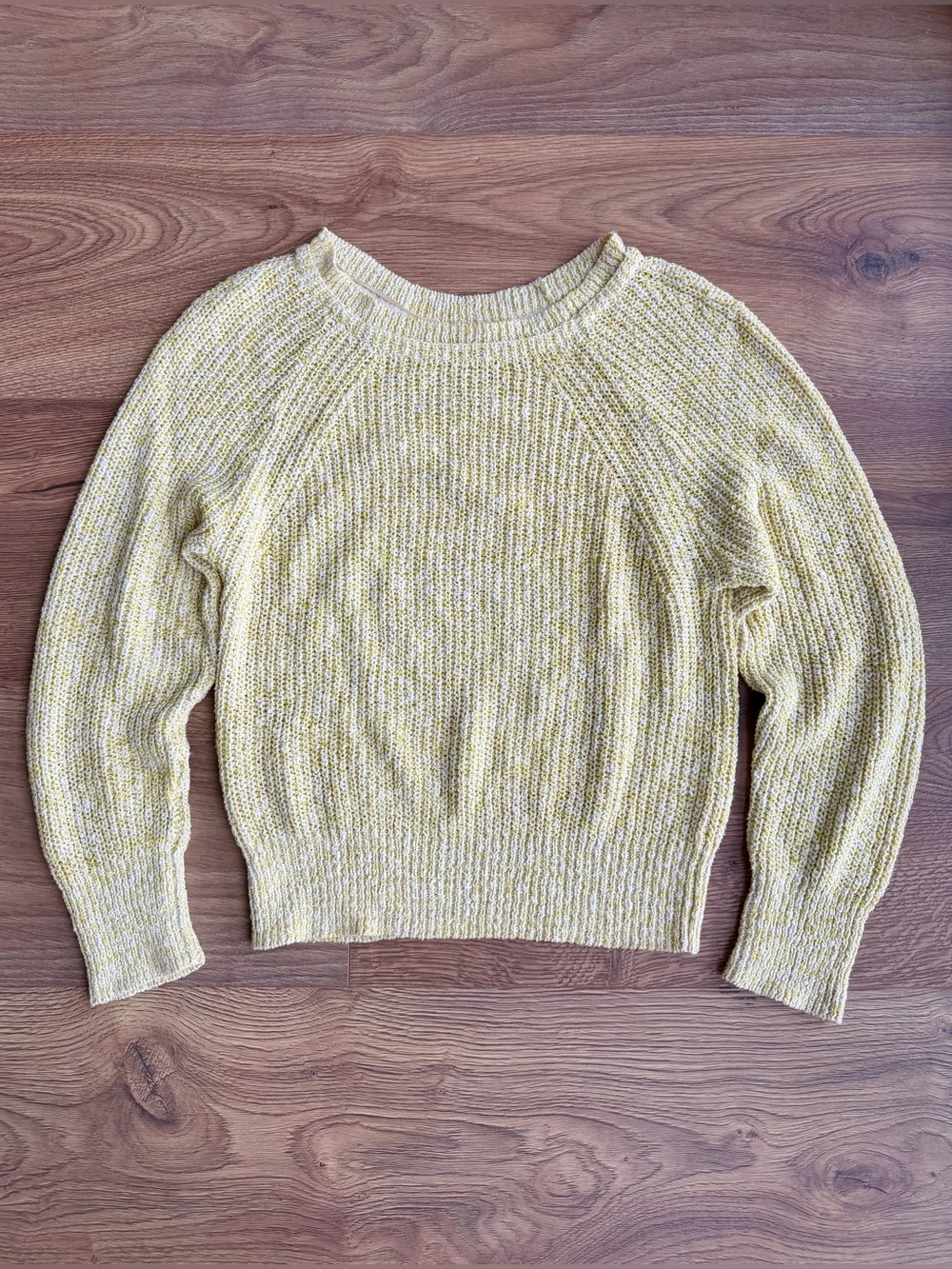 Free People Yellow Ivory Marled Knit Sweater Size M